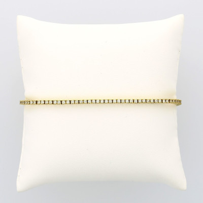 Bracelet rivière femme 86 diamants (1,41 carat) fermeture cliquet - or 18 carats