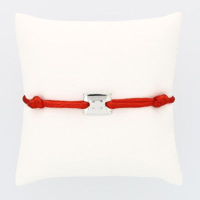 Bracelet enfant biscuit serti de 4 diamants -or 18 carats