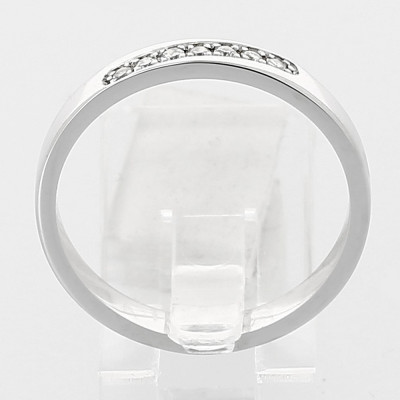 Alliance or et diamants Iris, lien 7 diamants serti grain, or 18 carat