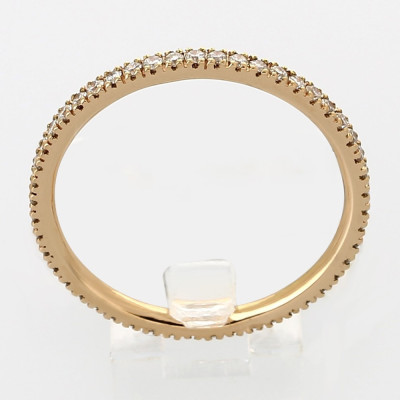 Alliance or et diamants India, tour complet serti mini-griffes diamants 0,40 carat - or 18 carats