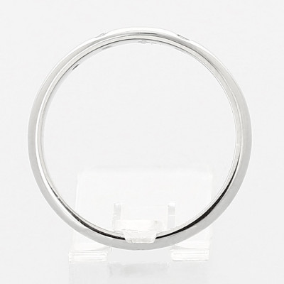 Alliance Femme or et diamants Constellation. Jonc or 18 carats  - 5 diamants - serti masse