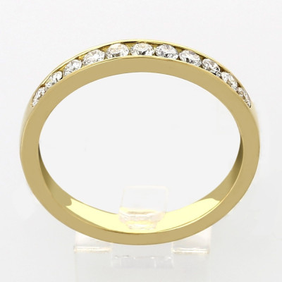 Alliance or et diamants Rose. Demi tour serti rail diamants 0,45 carat - or 18 carats