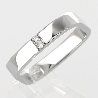 Alliance or et diamants Carrée. Diamants pour 0,07 carat - or 18 carats