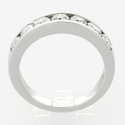 Alliance or et diamants Sofia. Demi tour serti rail avec 7 diamant pour 1,48 ct - or 18 carats