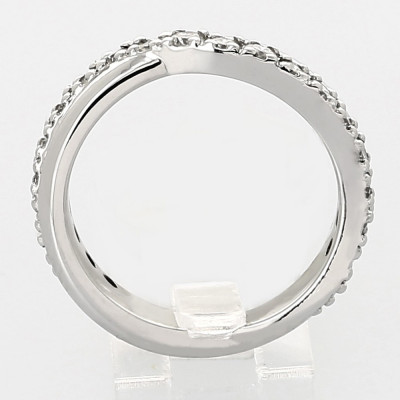 Alliance Femme or et diamants Vague. Tour complet esprit vague serti grains diamants 0,72 carat - or 18carats