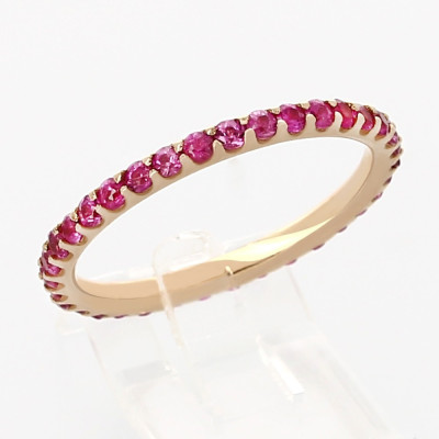 Alliance Femme or et saphirs Enora, tour complet 2 griffes saphirs roses 0,90 carat - or 18 carats