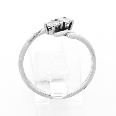 Bague toi et moi mouvement croisé sertissage griffe diamant 0,36 carat au total - or 18 carats