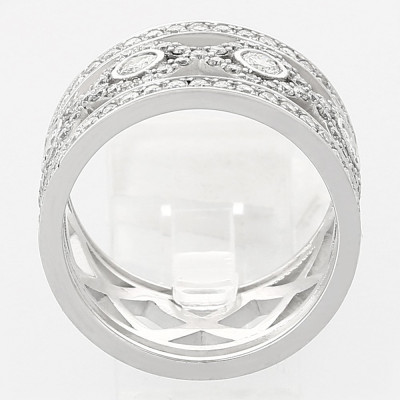 Bague croisillon losange pavée de diamants 1,04 carat - or 18 carats