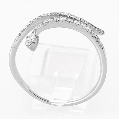 Bague or et diamants Serpent. Sertie de diamants - or 18 carats