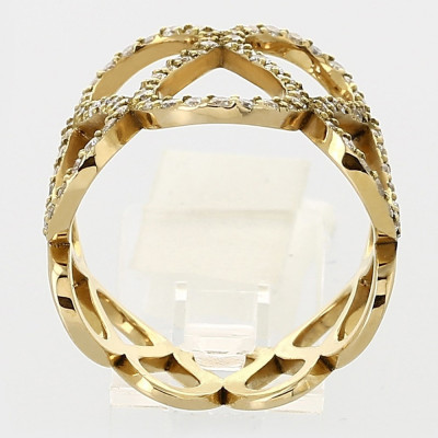 Bague or et diamants Serpentin. Courbes pavées de diamants pour 0,74 carat - or 18 carats