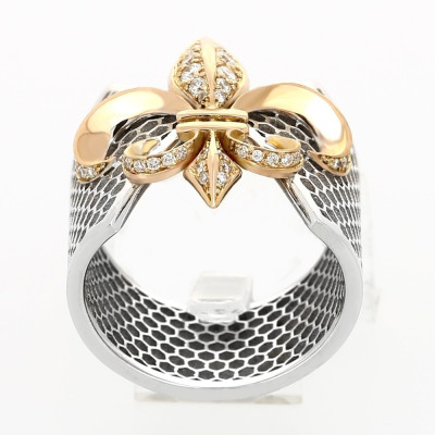 Bague or et diamants Fleur de lys - or 18 carats