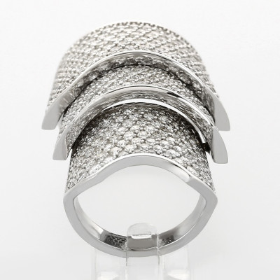 Bague or et diamants articulée pavée de 370 diamants - or 18 carats