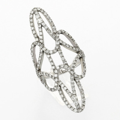 Bague or et diamants Marquise, sertie de 2 carats de diamants - or 18 carats