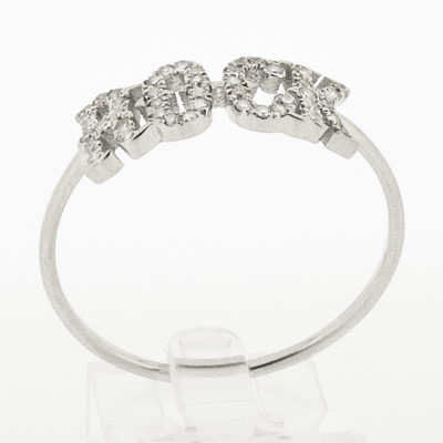 Bague or et diamants Rock or blanc 18 ct serti de 45 diamants ronds