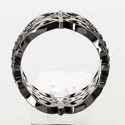 Bague or et diamants La Gothique. Modèle avec un rhodiage noir - or 18 carats