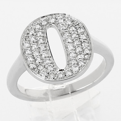 Bague or et diamants Odalie. Ajourée avec pavage diamant -  0,47ct - or 18 carats