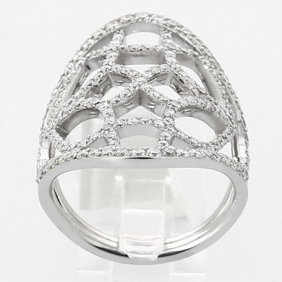 Bague or et diamants Dentelle PM. Pavée de 157 diamants - or 18 carats