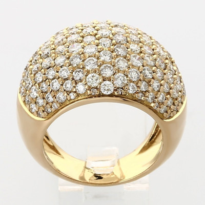 Bague or et diamants Boule. Pavée de 139 diamants - or 18 carats