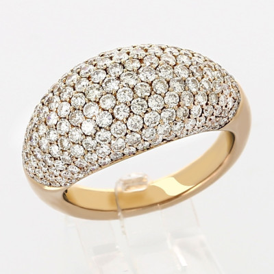 Bague or et diamants Boule PM. Jonc large pavé de 200 diamants - or 18 carats