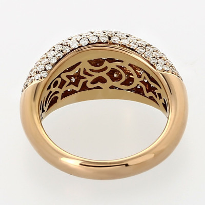 Bague or et diamants Boule PM. Jonc large pavé de 200 diamants - or 18 carats