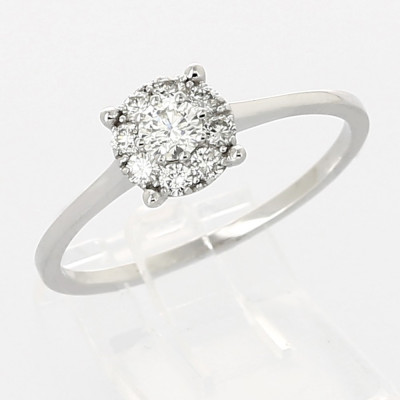 Solitaire illusion Vanessa or et diamants - or 18 carats