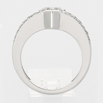 Bague or et diamants Amour. Diamant cœur de 1,00 ct - or 18 carats