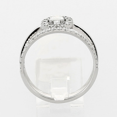 Bague or et diamants Alicia. Double anneau entourage rond micro-sertis brillant 0,65ct - or 18 carats