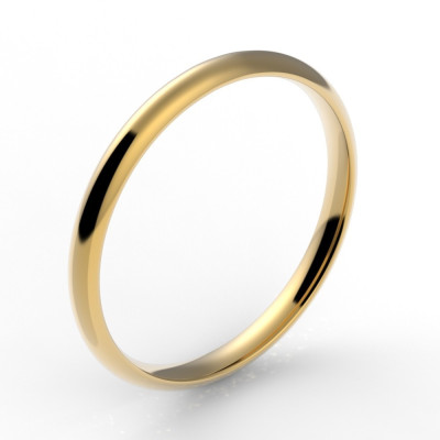 Alliance demi jonc 2 mm - or 18 carats