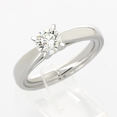Solitaire or et diamant India, diamant rond (Brillant) serti 4 griffes - or 18 carats