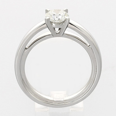 Solitaire or et diamant India, diamant rond (Brillant) serti 4 griffes - or 18 carats