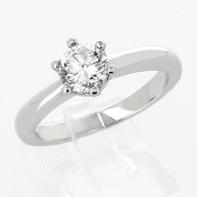 Solitaire or et diamant Lola , chaton 6 griffes - or 18 carats.