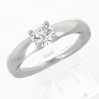 Solitaire or et diamant Lou, un diamant rond serti 4 griffes - en or 18 carats