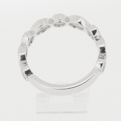 Alliance Femme or et diamants Flavie, diamants sertis dans motifs de forme navette - or 18 carats