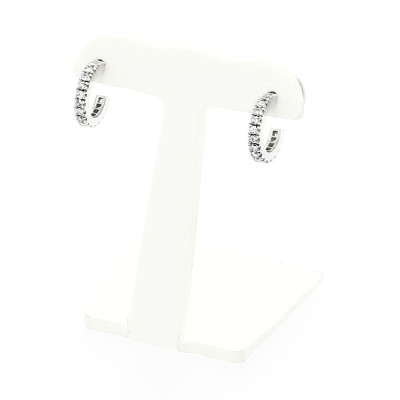 Créoles diamants Elisa. 10mm, serties de 32 diamants - or 18 carats.