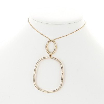 Collier or et diamants Valentine. Une inspiration Art Deco et géométrique. Diamants et or 18 carats.