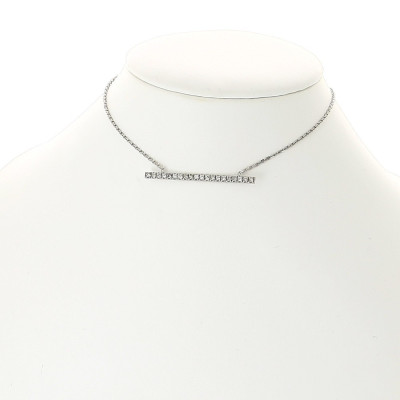 Collier or et diamants Barette Fine. 20 diamants - or 18 carats