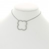 Collier pendentif trèfle micro sertis diamants 0,58 carat-or 18 carats