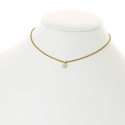 Collier or et diamant Rome avec diamant poire de 0,40 ct - or 18 carats