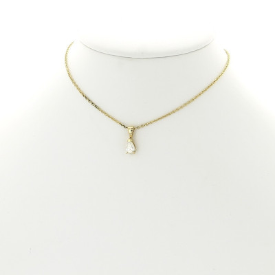 Collier or et diamant Roxanne. avec pendentif diamant poire de 0,40 ct - or 18 carat