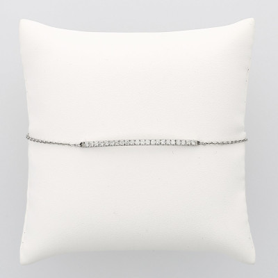 Bracelet femme barrette serti de 22 diamants en grains pour un poids total de 0,40 carat en or 18 carats