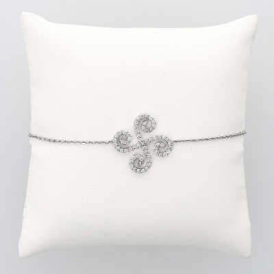 Bracelet diamant arabesques serti grains 0,66 ct - or 18 carats