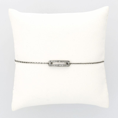 Bracelet  identité enfant diamants 0,20 carat, or 18 carats.