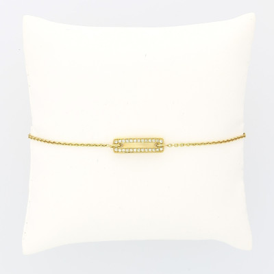 Bracelet  identité enfant diamants 0,20 carat, or 18 carats.