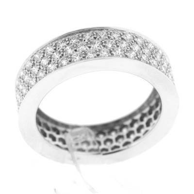 Bague or et diamants Eternity PM. Tour complet de 3 rangées de diamants - or 18 carats