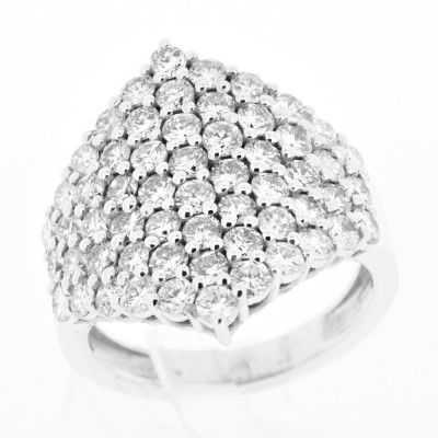 Bague or et diamants Losange, modèle moderne pavé de diamants - or 18 carats