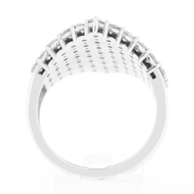 Bague or et diamants Losange, modèle moderne pavé de diamants - or 18 carats