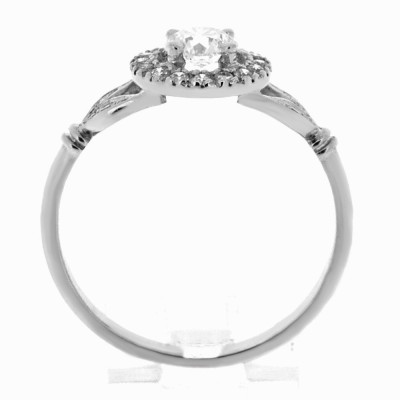 Bague or et diamants Elsa. Corps à motifs floraux- or 18 carats.