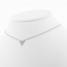 Collier pendentif avec motif triangle pavé de diamants pour 0,16 ct serti grains