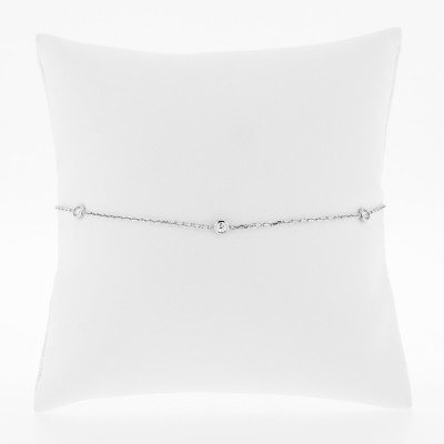 Bracelet avec 3 diamants sertis clos en or 18 carats 