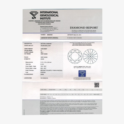 Diamant Rond de 0,50 ct E - VS1